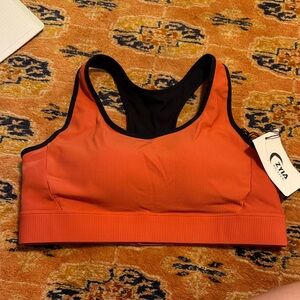 ZYIA  Orange and black Sports Bra NWT